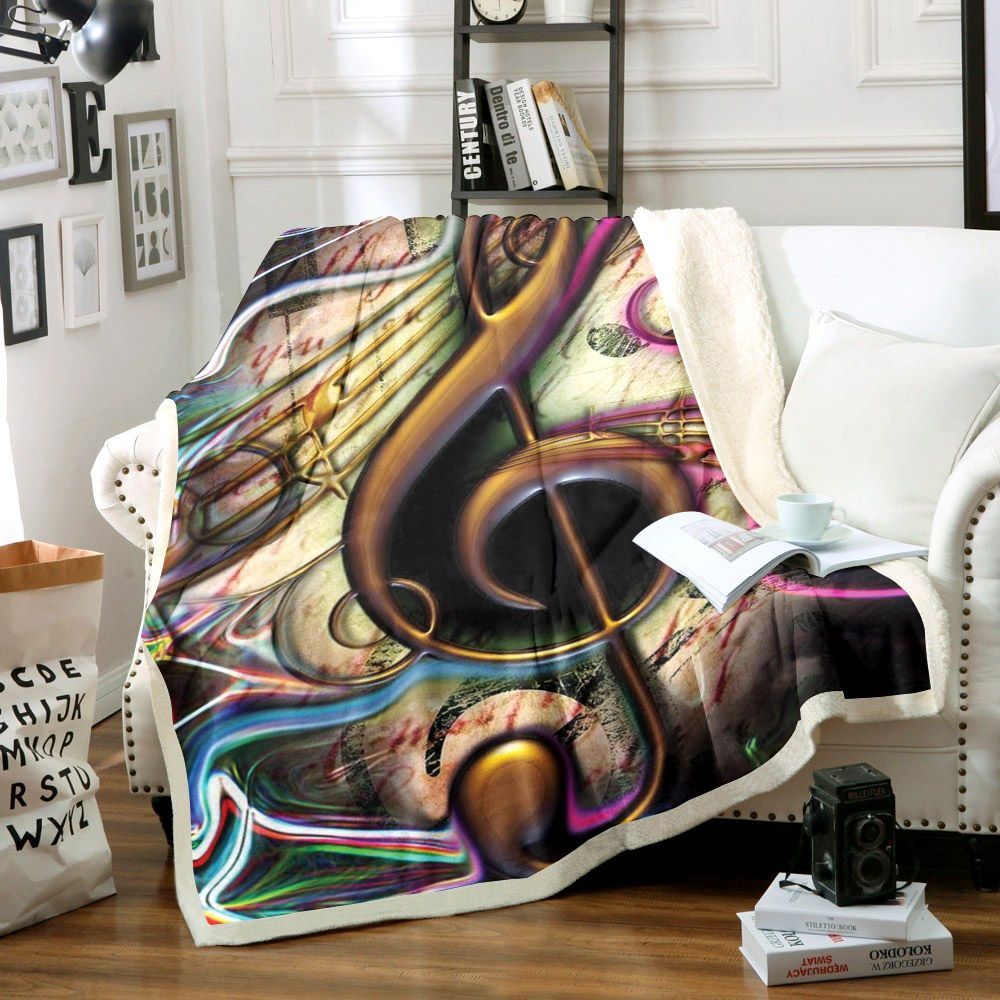 Music Sherpa Fleece Blanket