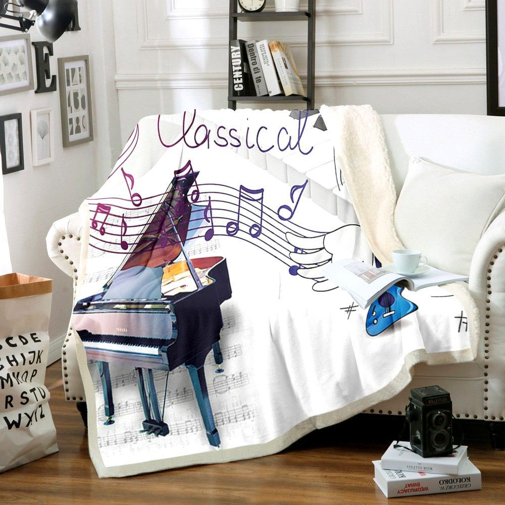 Music Sherpa Fleece Blanket