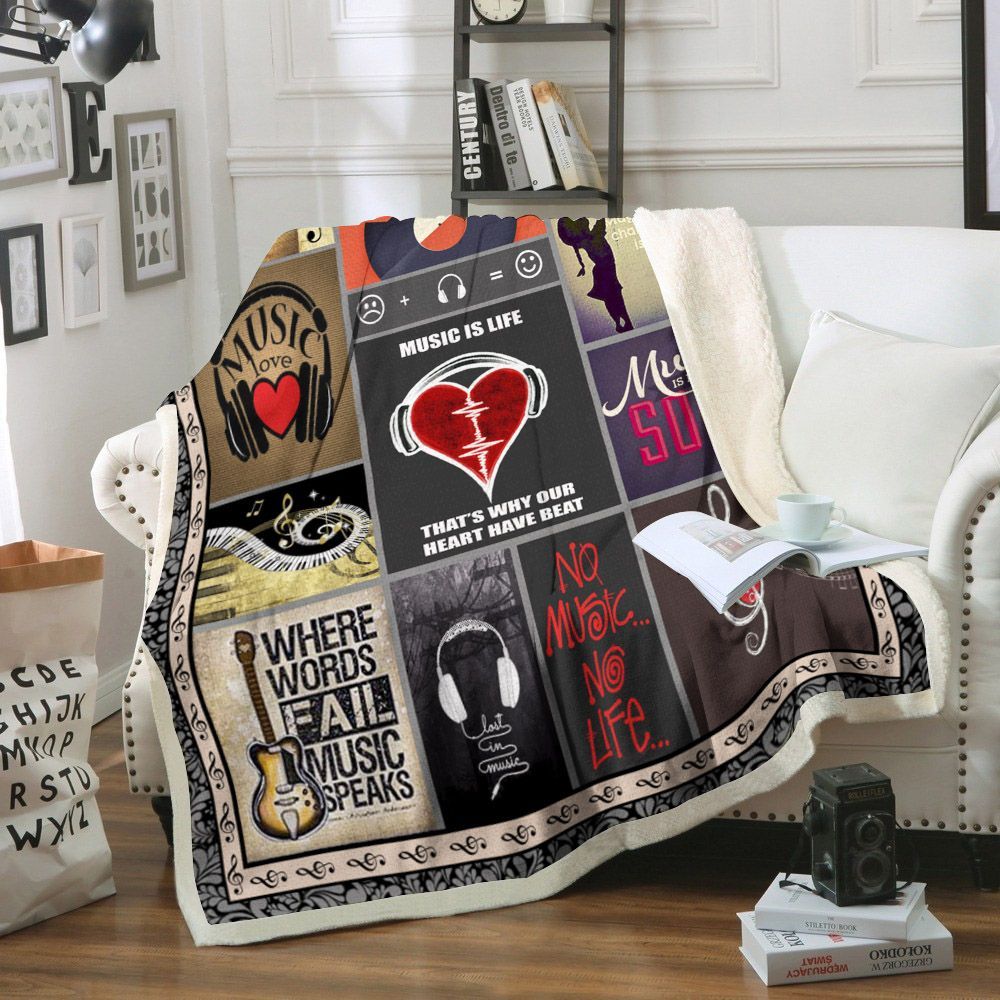 Music Sherpa Fleece Blanket