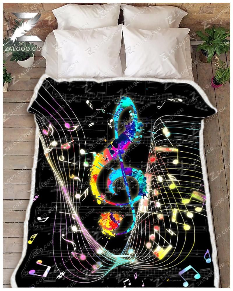 Music Sherpa Fleece Blanket