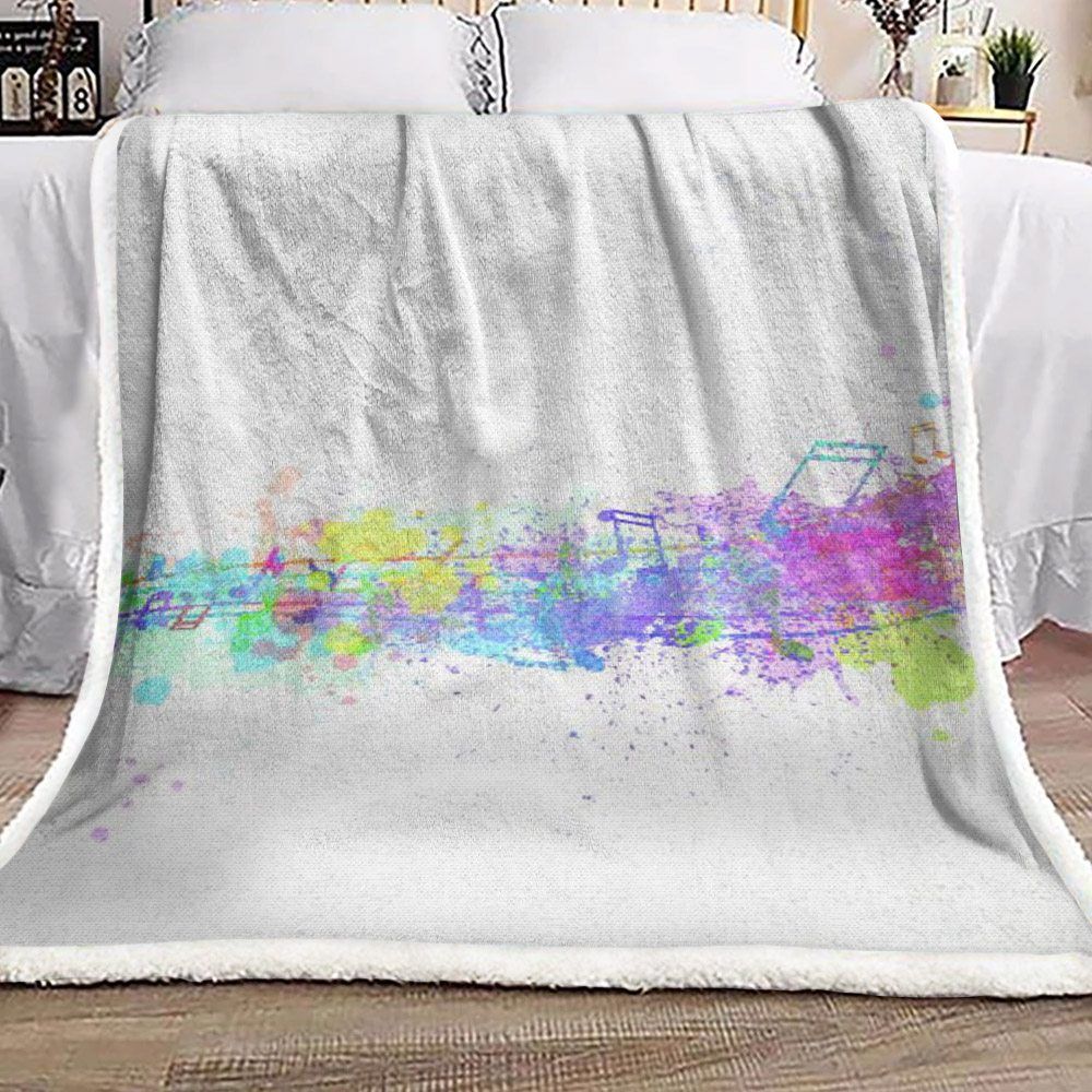 Music Sherpa Fleece Blanket