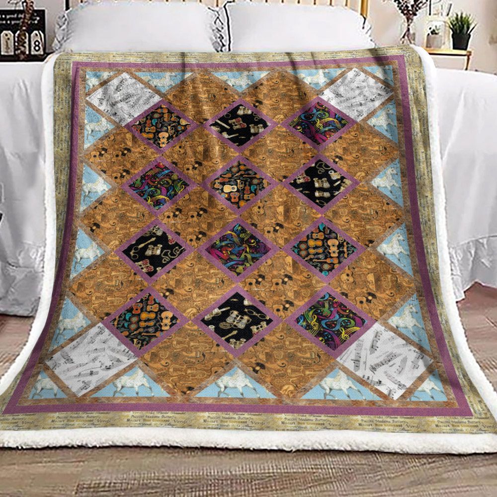 Music Sherpa Fleece Blanket