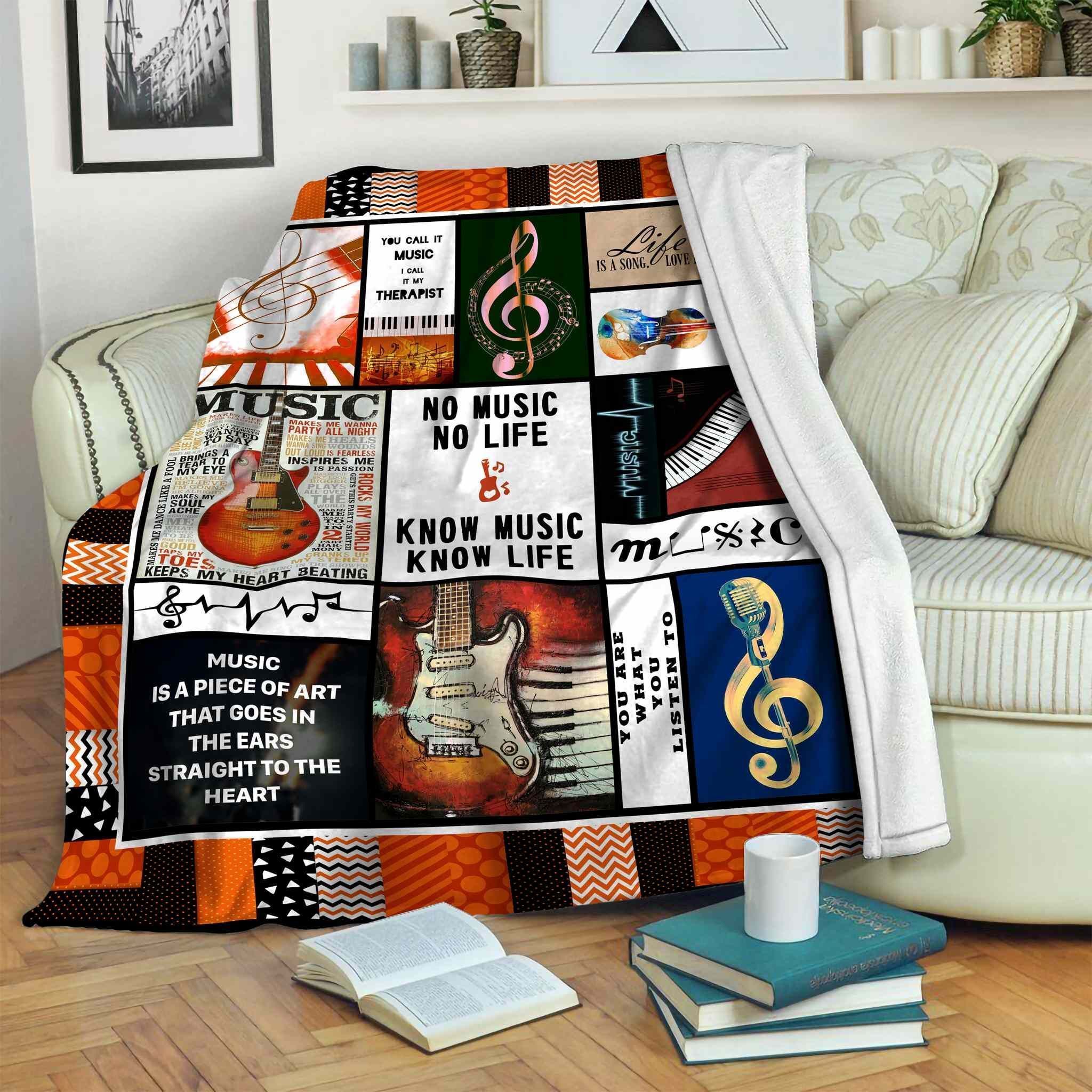 Music Sherpa Fleece Blanket