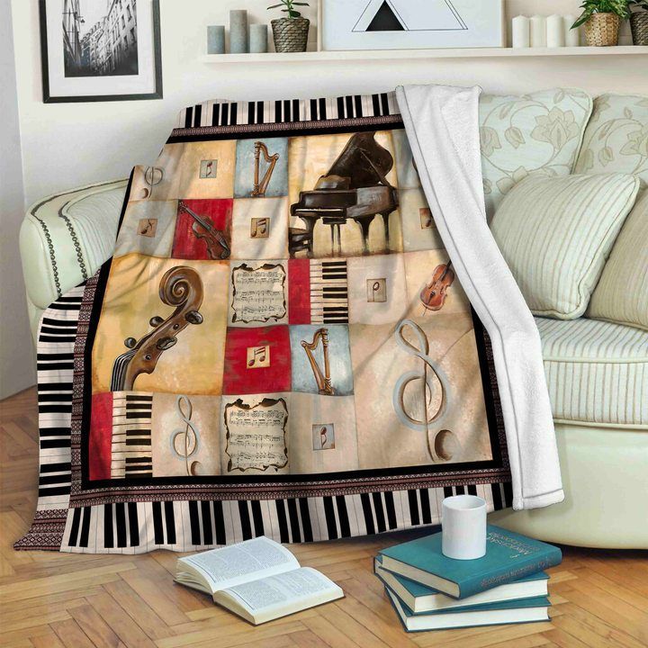 Music Sherpa Fleece Blanket