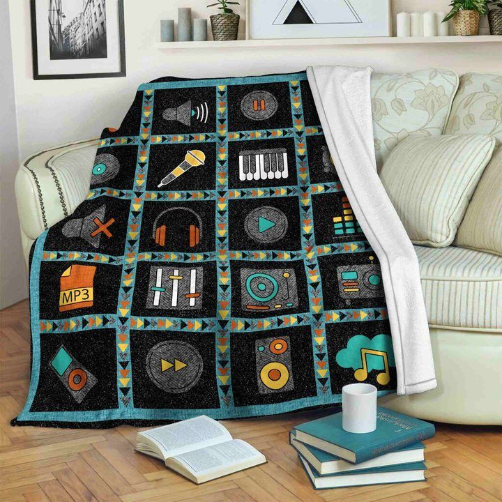 Music Sherpa Fleece Blanket