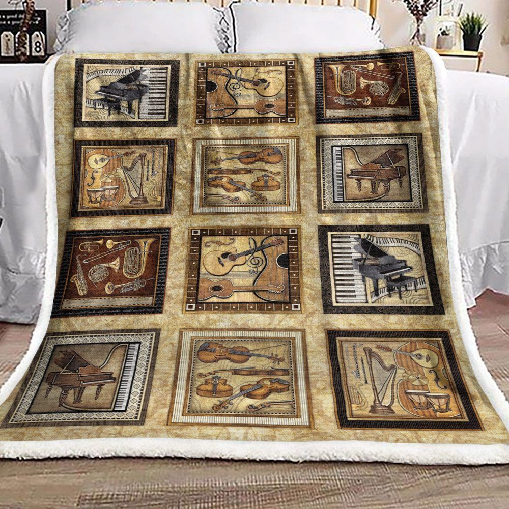 Music Sherpa Fleece Blanket