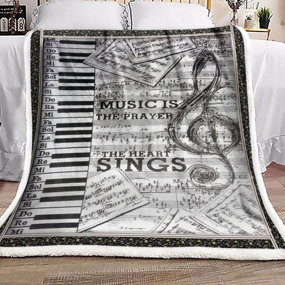 Music Decoupage Sheets Sherpa Fleece Blanket