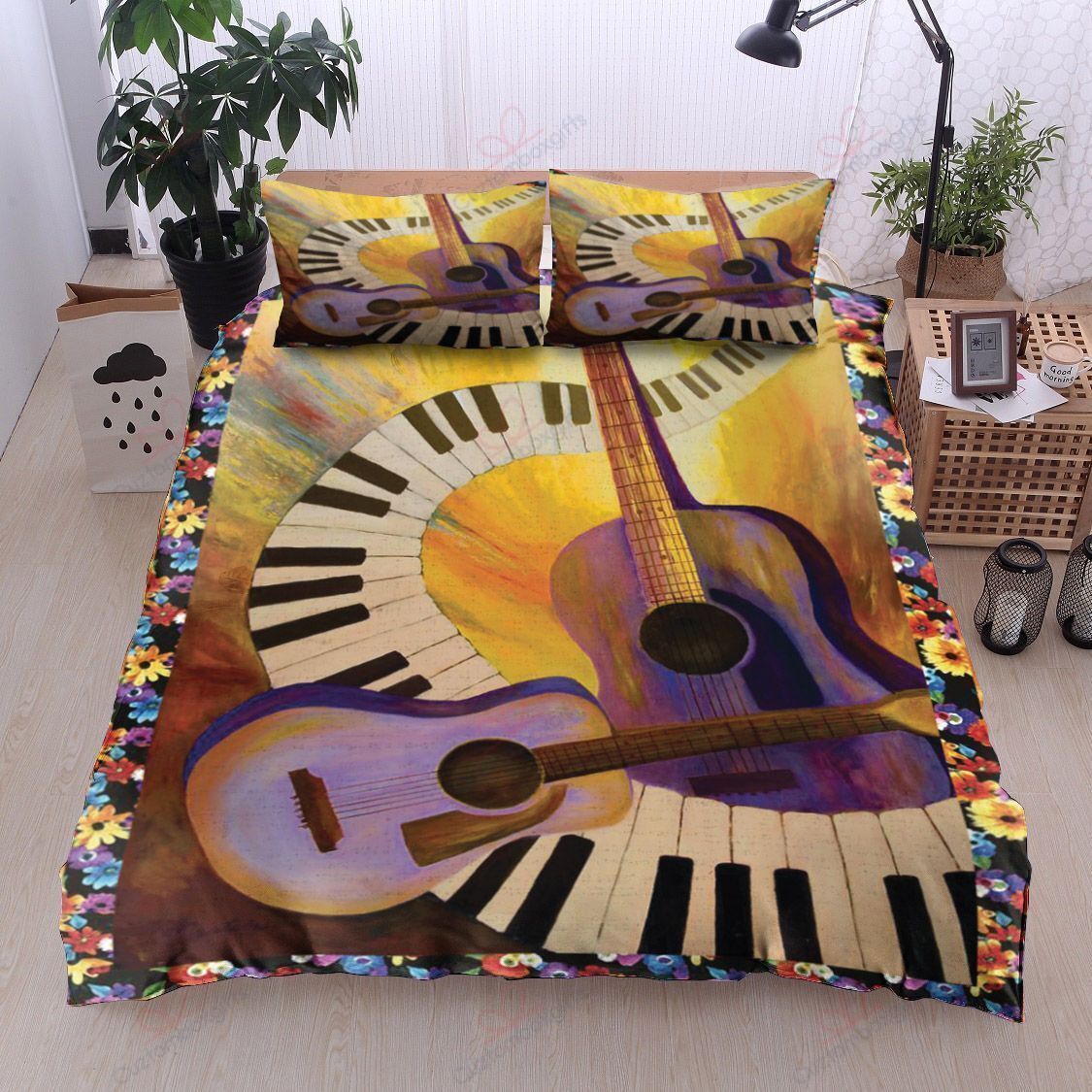 Music Guitar Piano Bedding Set