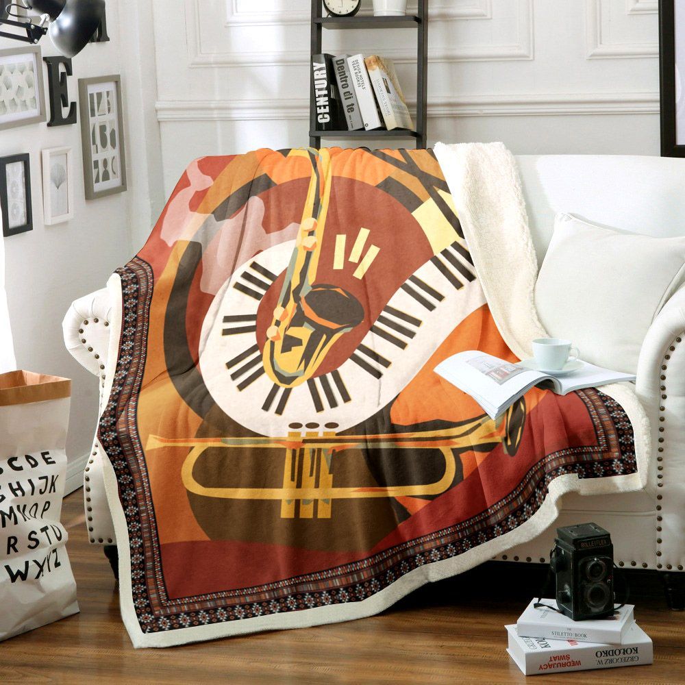 Music Sherpa Fleece Blanket