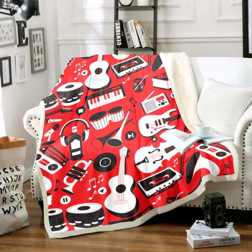 Music Sherpa Fleece Blanket
