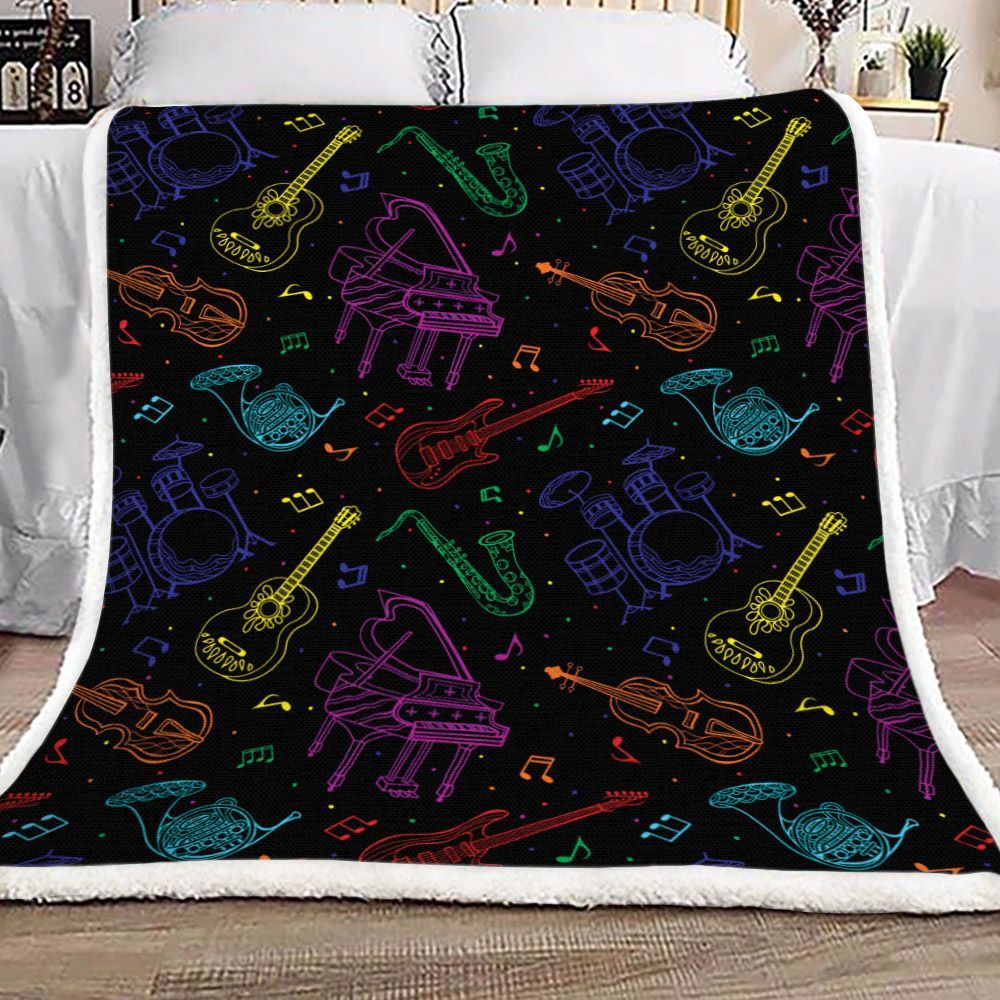 Music Sherpa Fleece Blanket