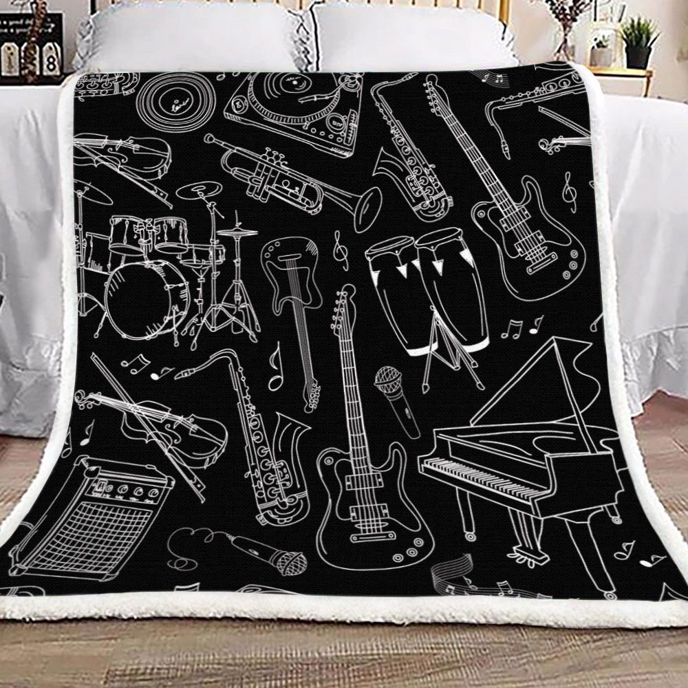 Music Sherpa Fleece Blanket