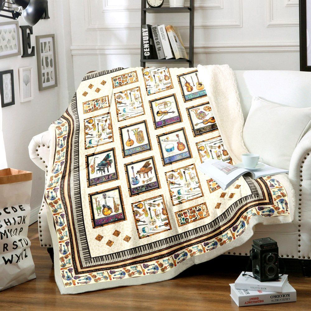 Music Sherpa Fleece Blanket