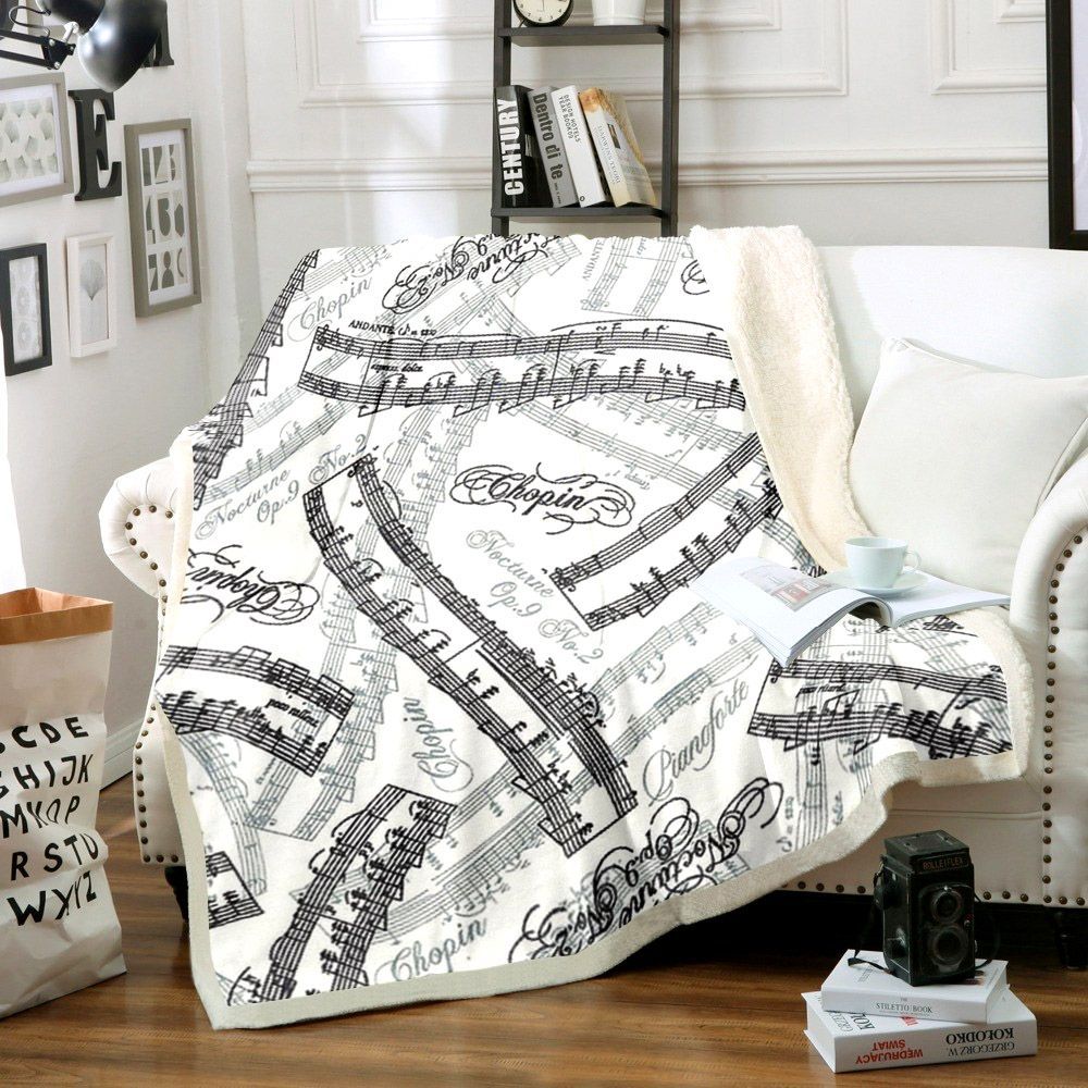 Music Sherpa Fleece Blanket