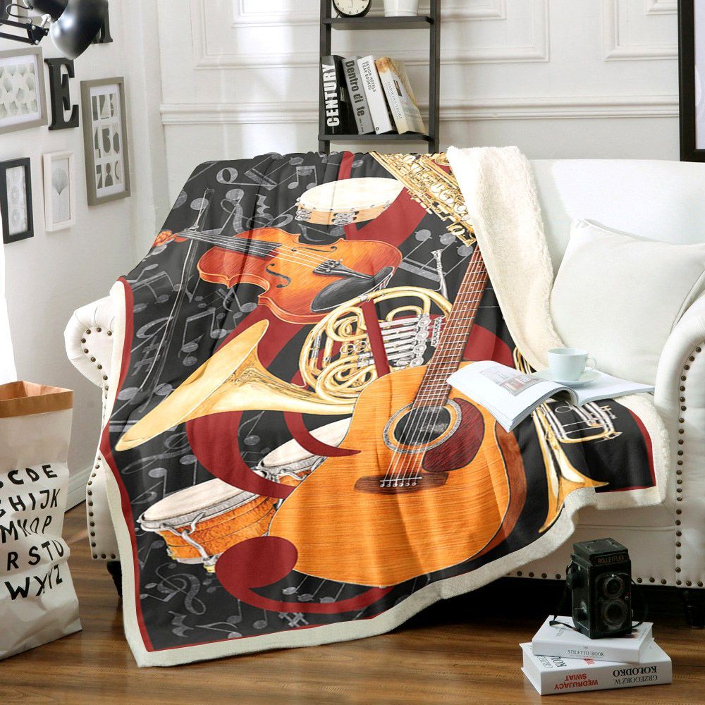 Music Sherpa Fleece Blanket