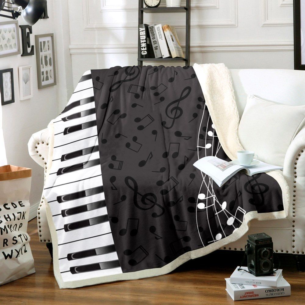 Music Sherpa Fleece Blanket