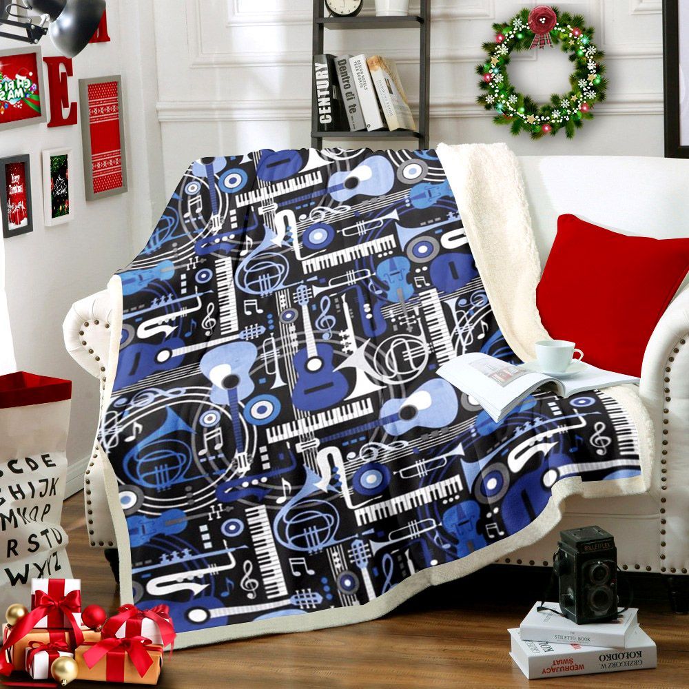 Music Sherpa Fleece Blanket