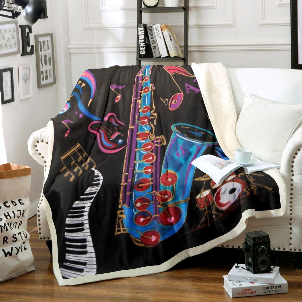 Music Sherpa Fleece Blanket