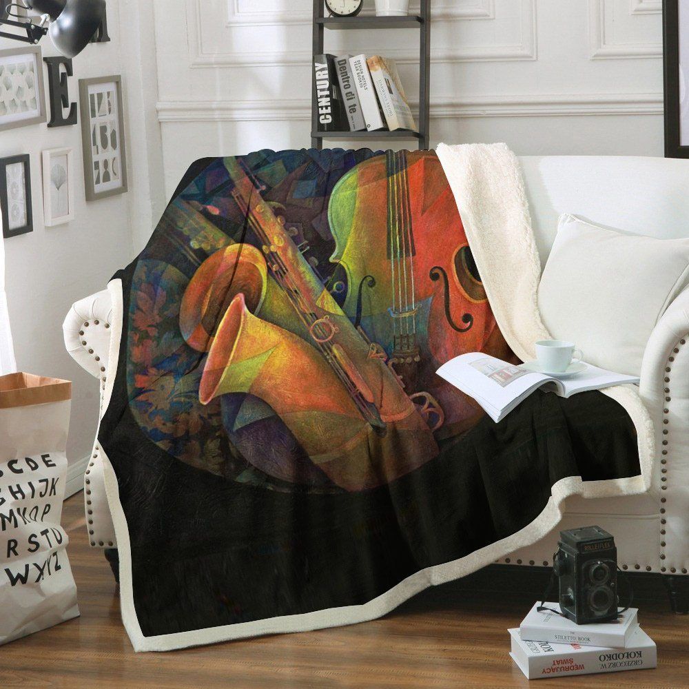 Music Sherpa Fleece Blanket