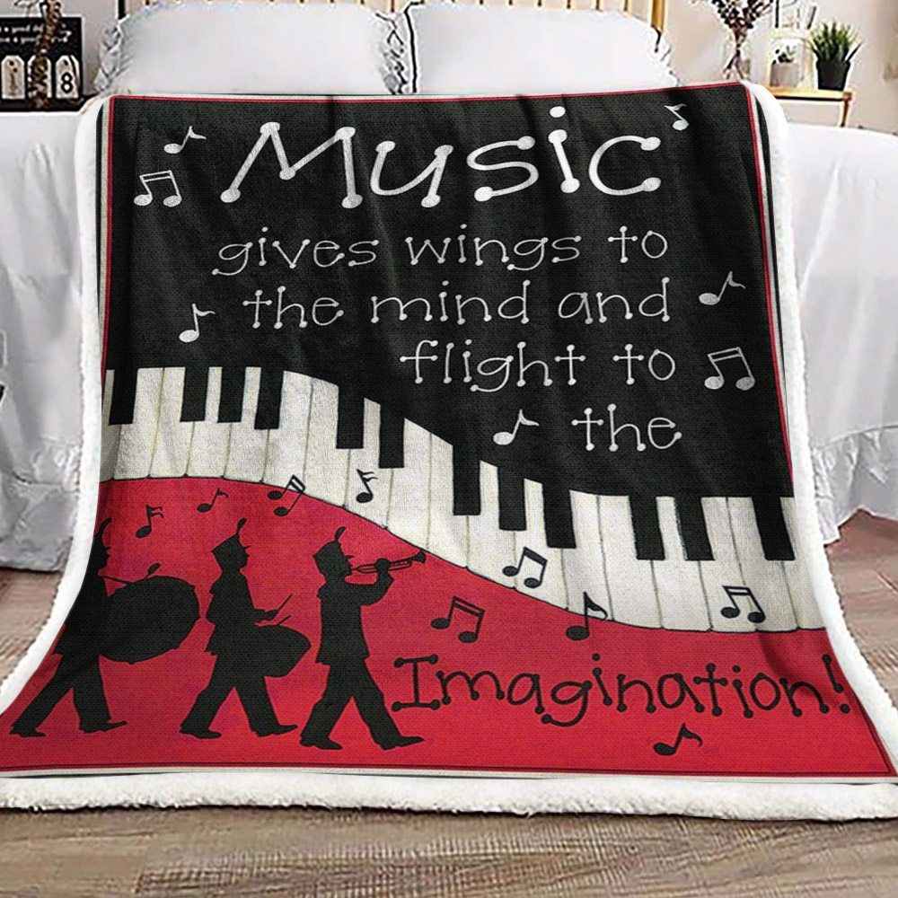 Music Sherpa Fleece Blanket