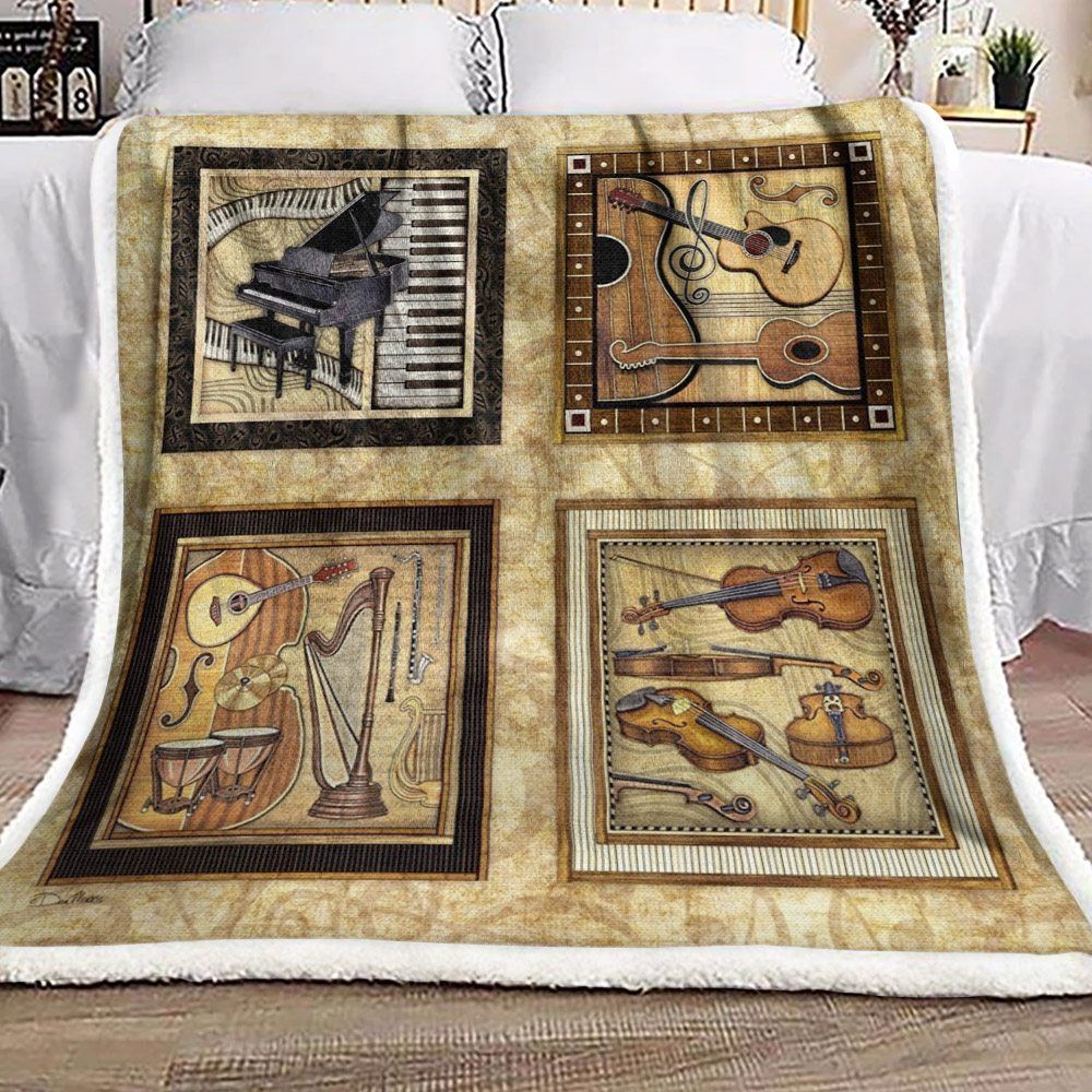 Music Sherpa Fleece Blanket