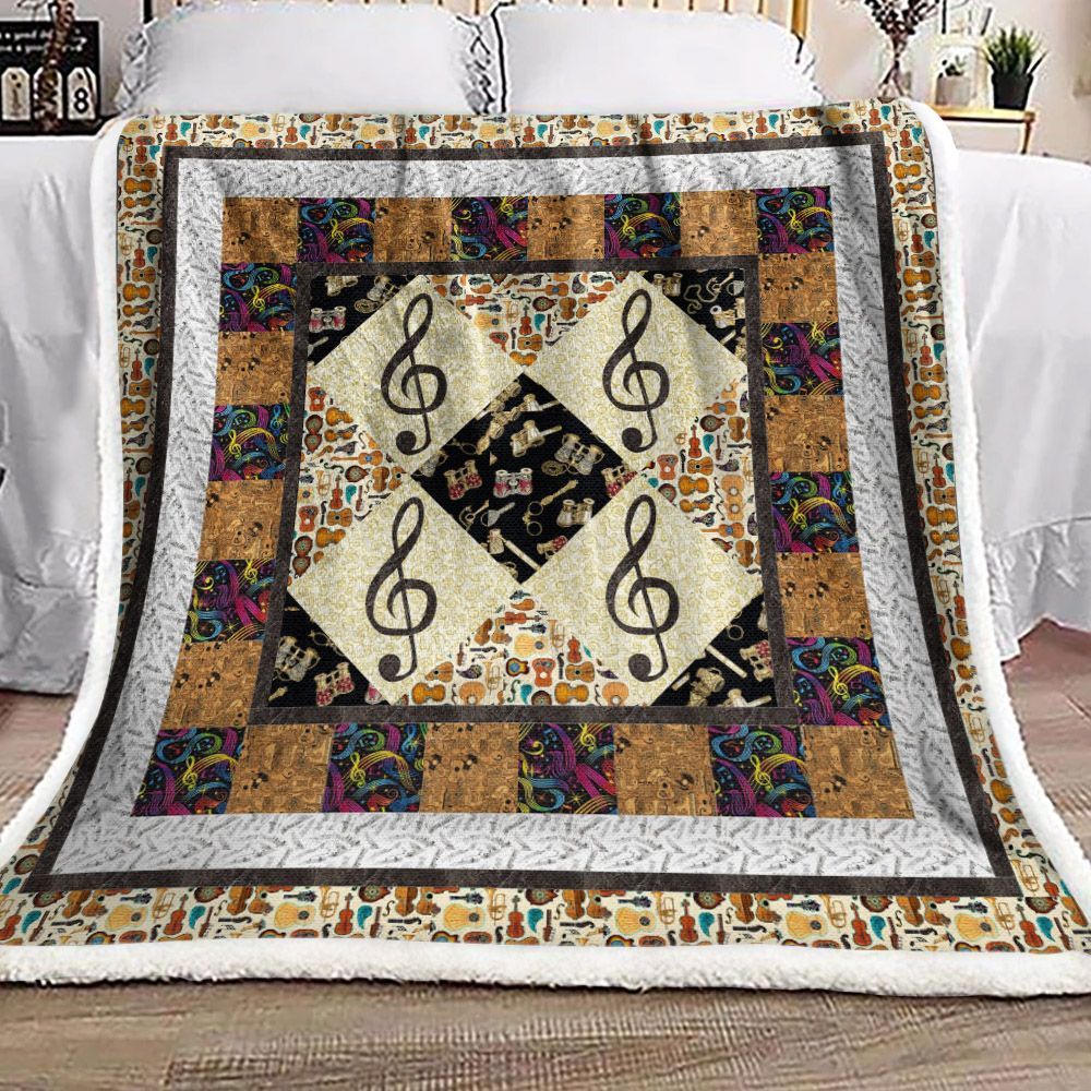 Music Instrument Sherpa Fleece Blanket