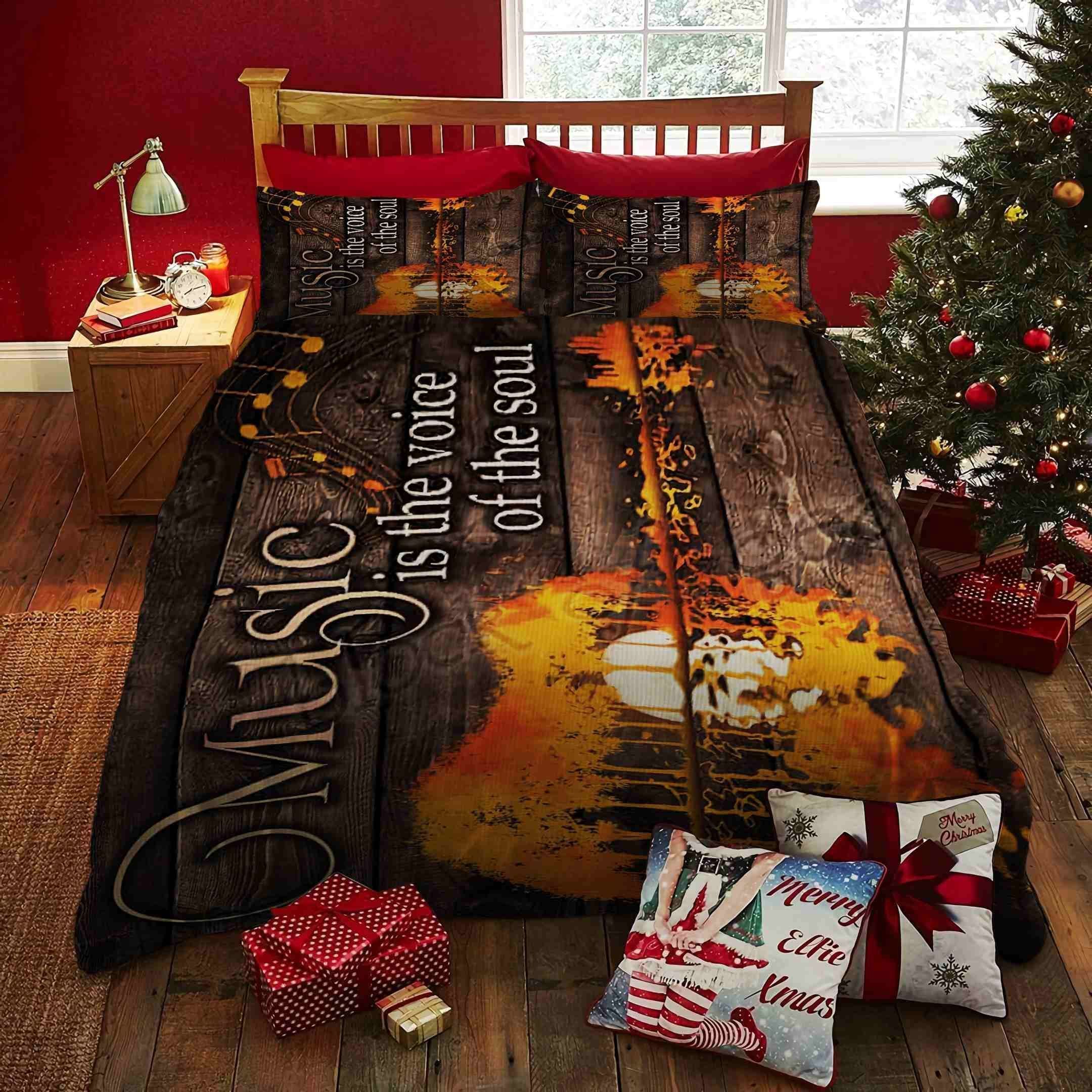 Music Is The Voice Of The Soul Guitar Bedding Set