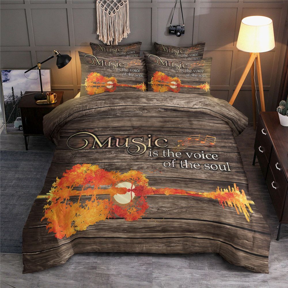 Music Is The Voice Of The Soul Guitar Bedding Set
