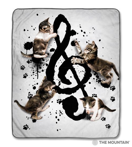 Music Kittens Sherpa Fleece Blanket