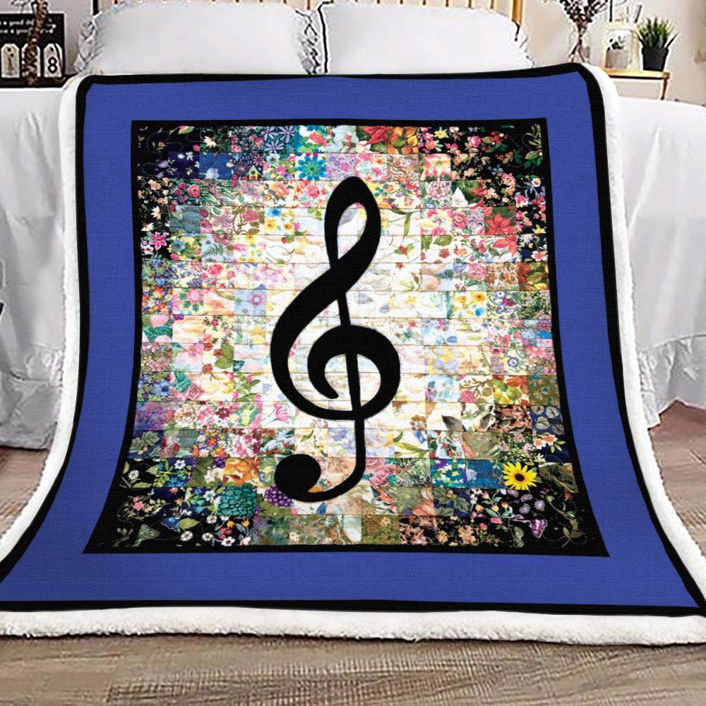 Music Sherpa Fleece Blanket