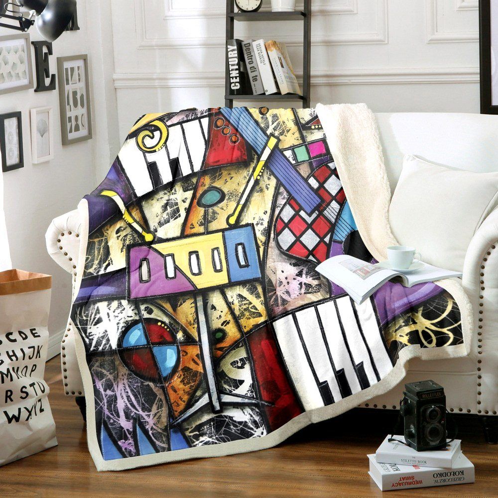 Music Sherpa Fleece Blanket