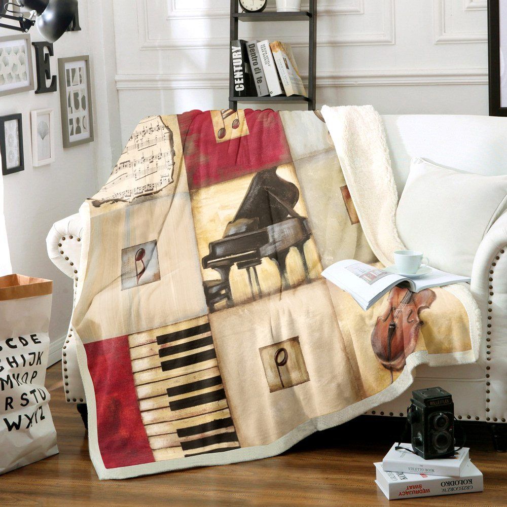 Music Sherpa Fleece Blanket