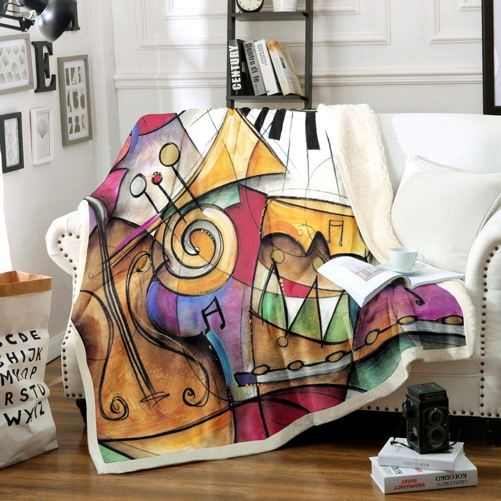 Music Sherpa Fleece Blanket
