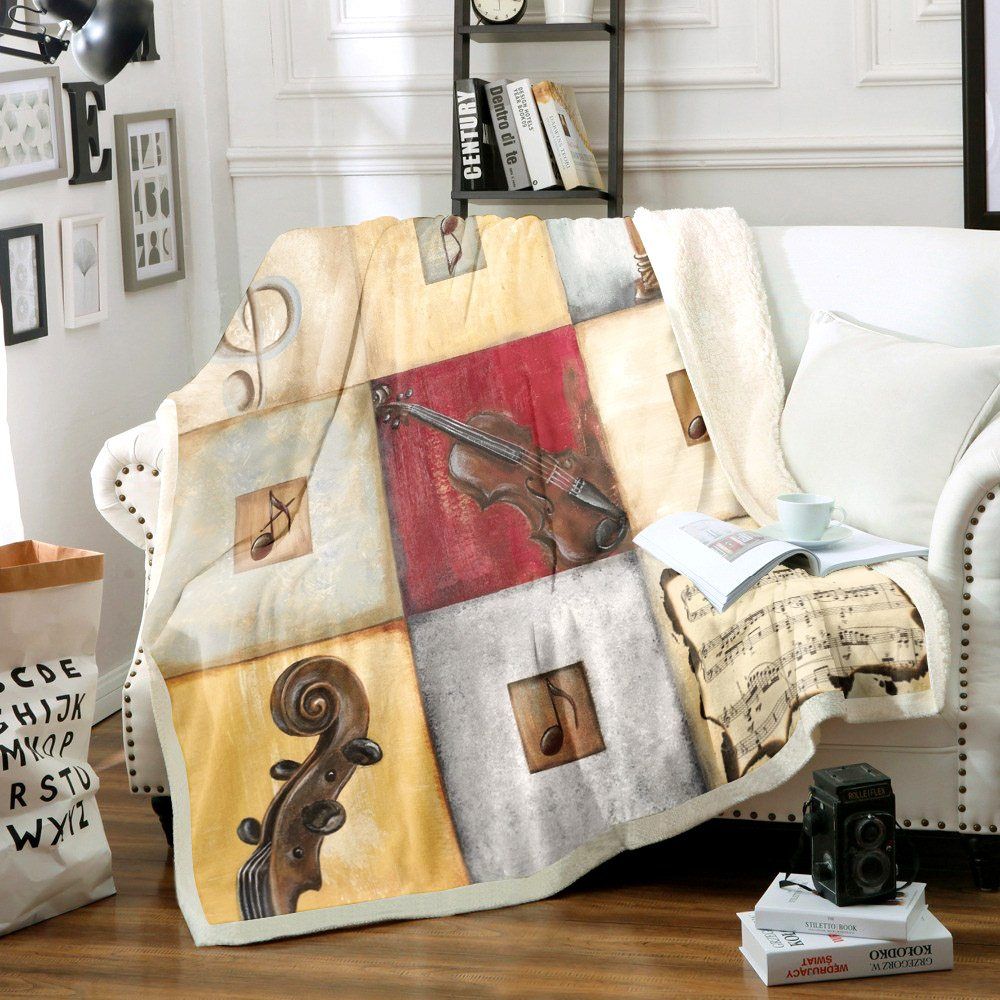 Music Sherpa Fleece Blanket