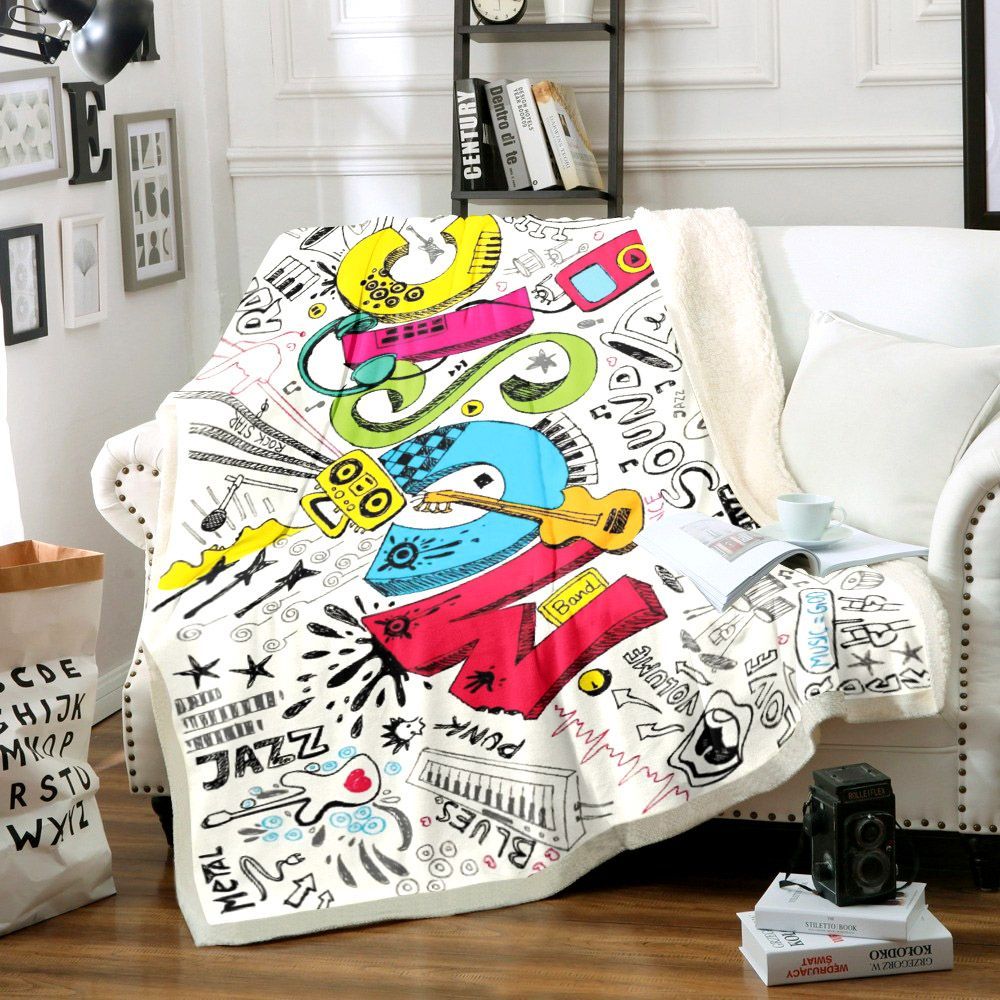 Music Sherpa Fleece Blanket