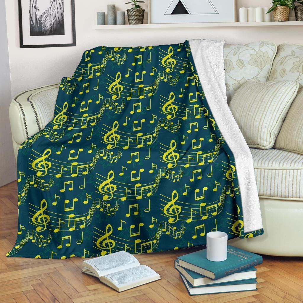 Music Note Sherpa Fleece Blanket