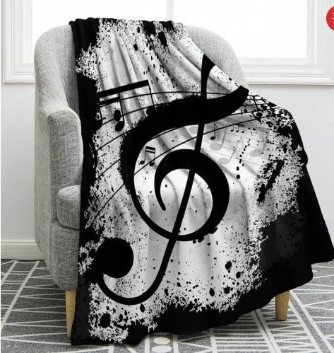 Music Note Sherpa Fleece Blanket