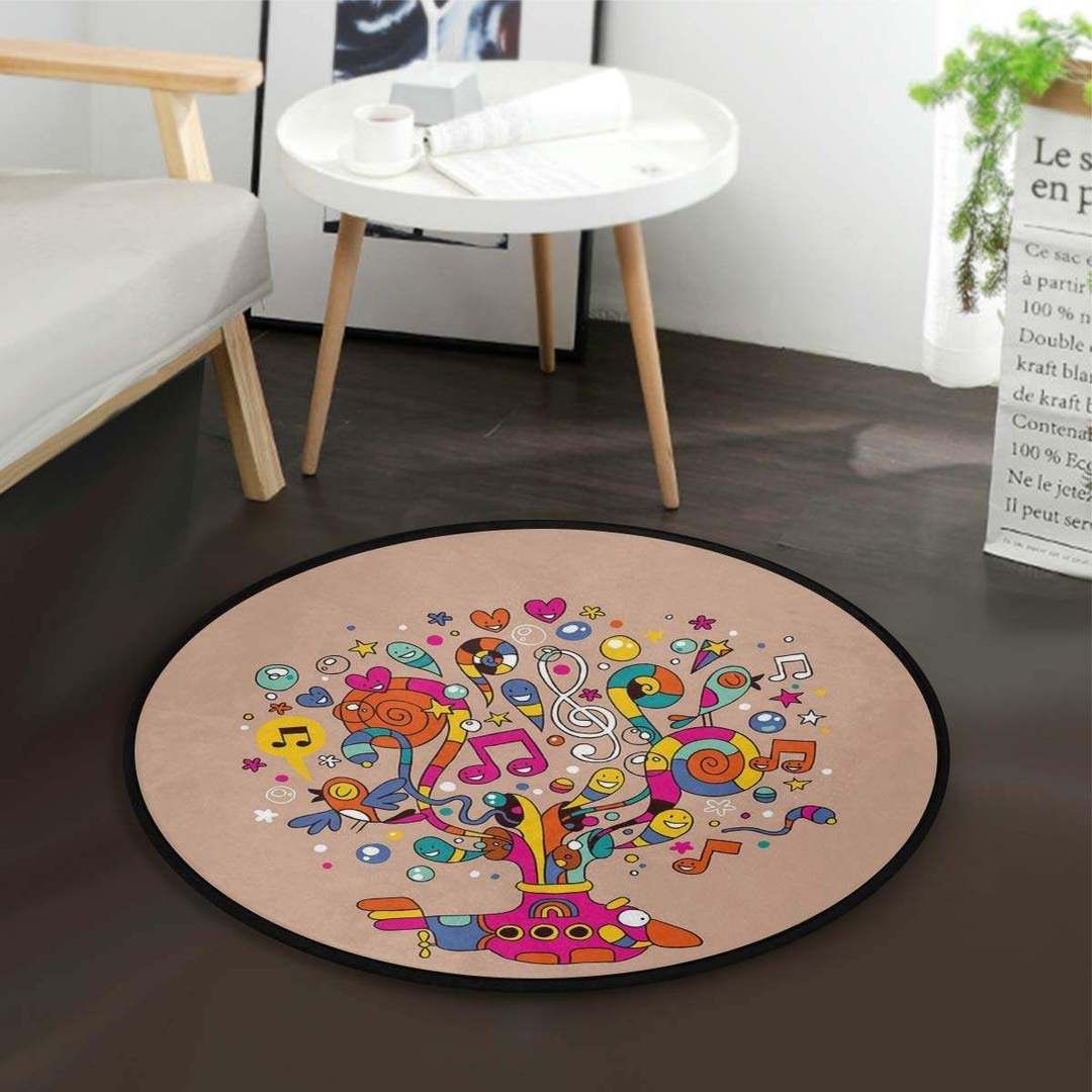 Music Note Round Carpet