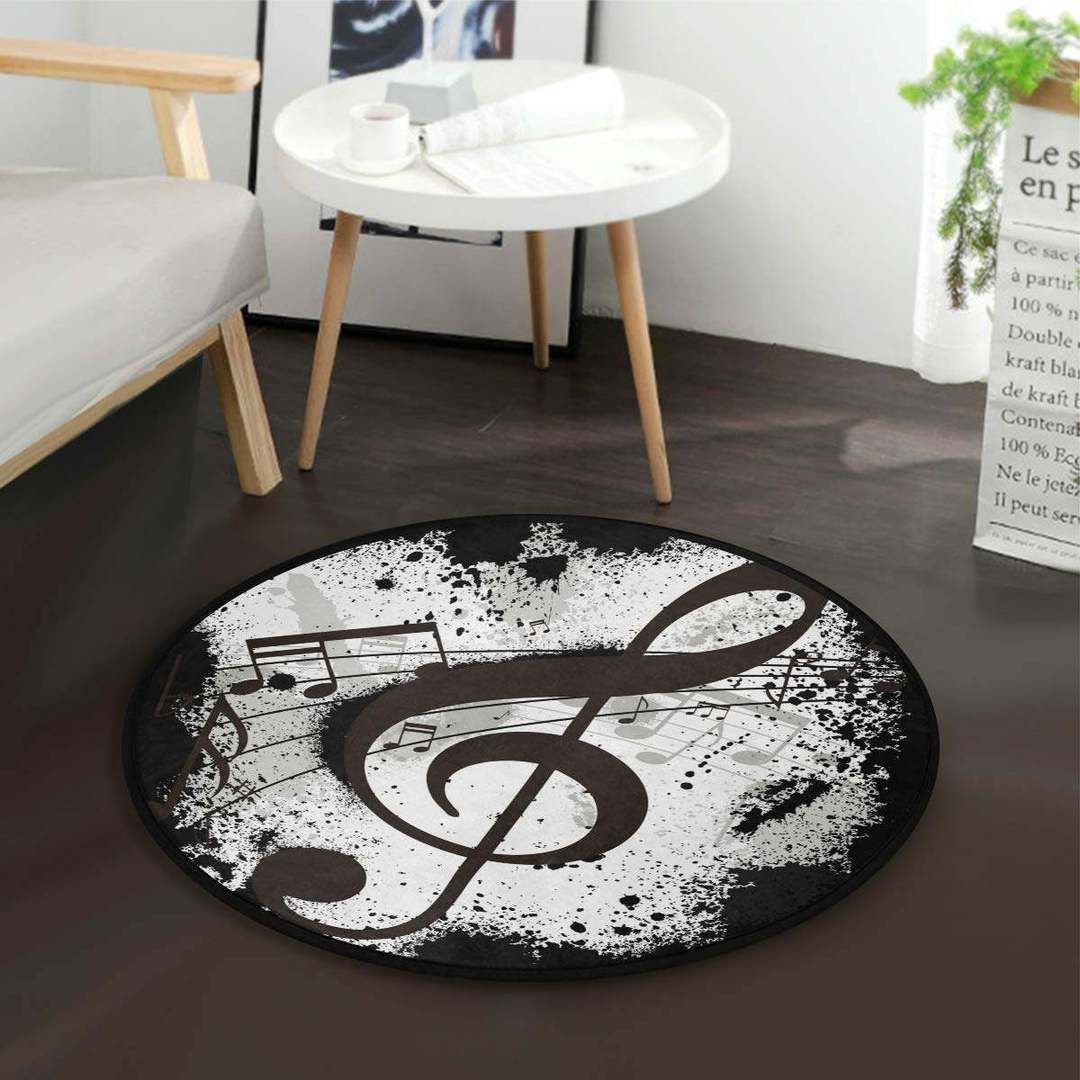 Music Note Round Carpet