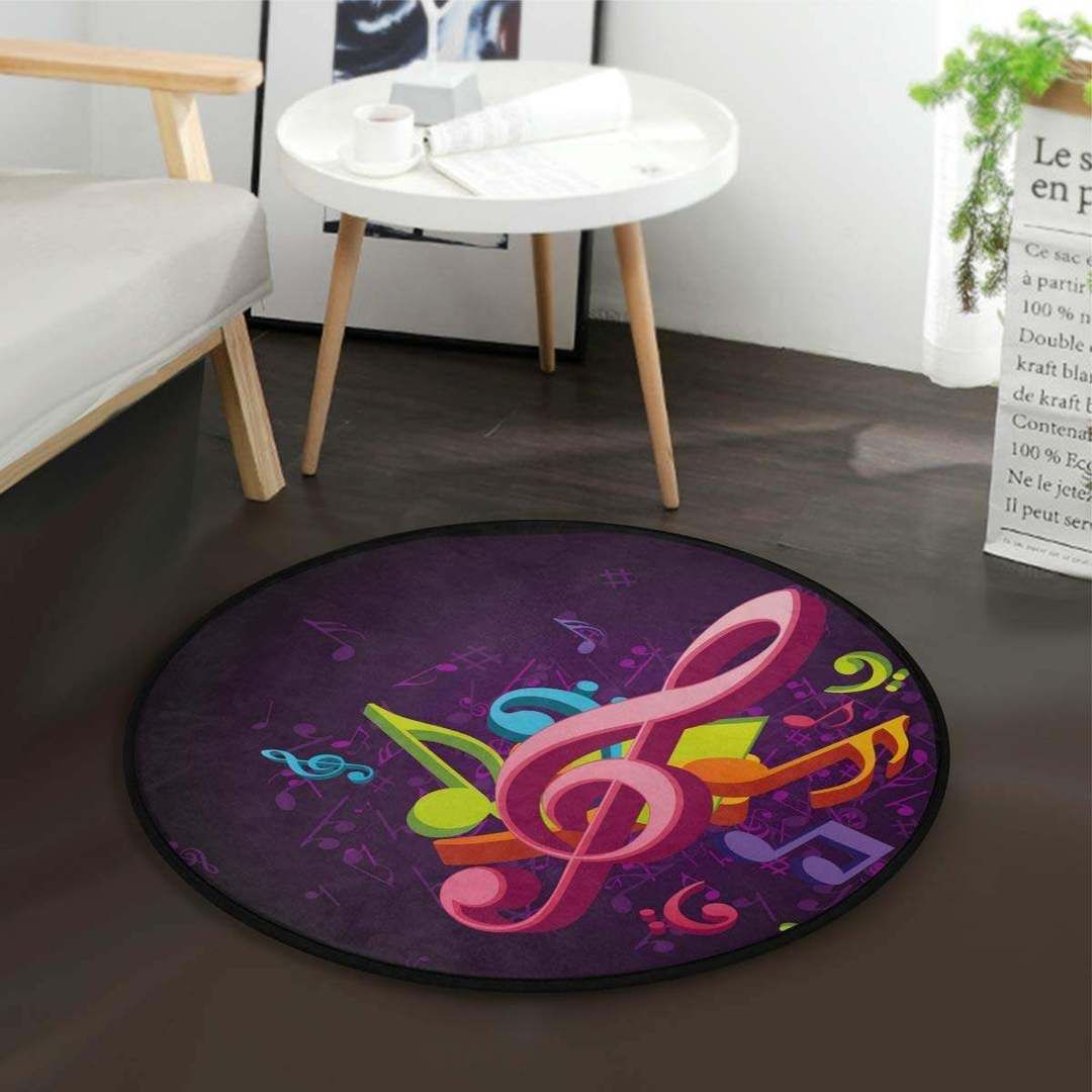 Music Note Round Carpet