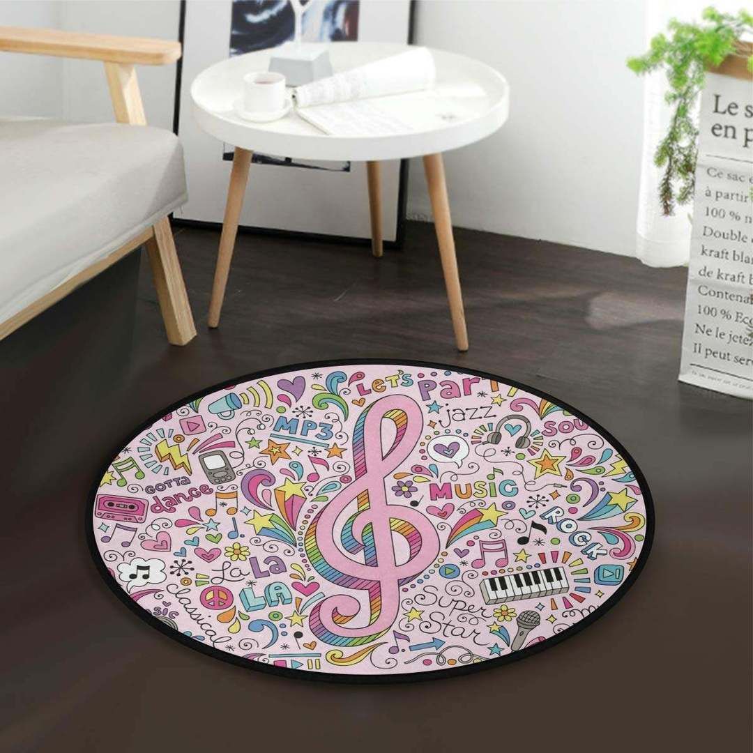 Music Note Round Carpet
