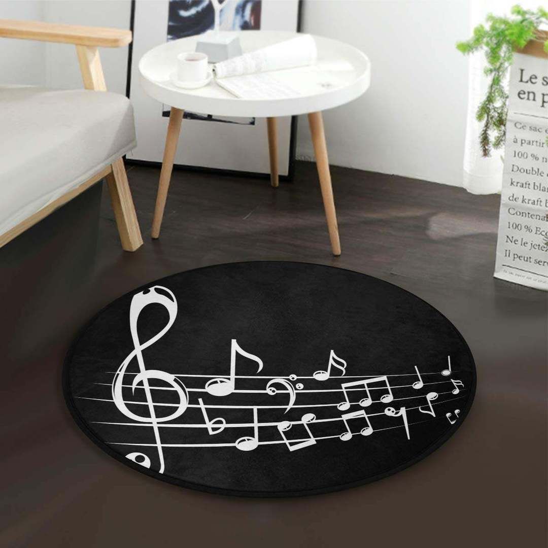 Music Note Round Carpet