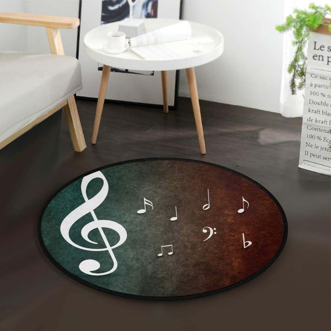 Music Note Round Carpet