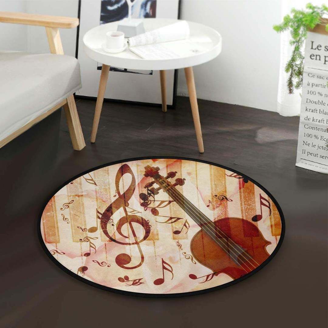 Music Note Round Carpet