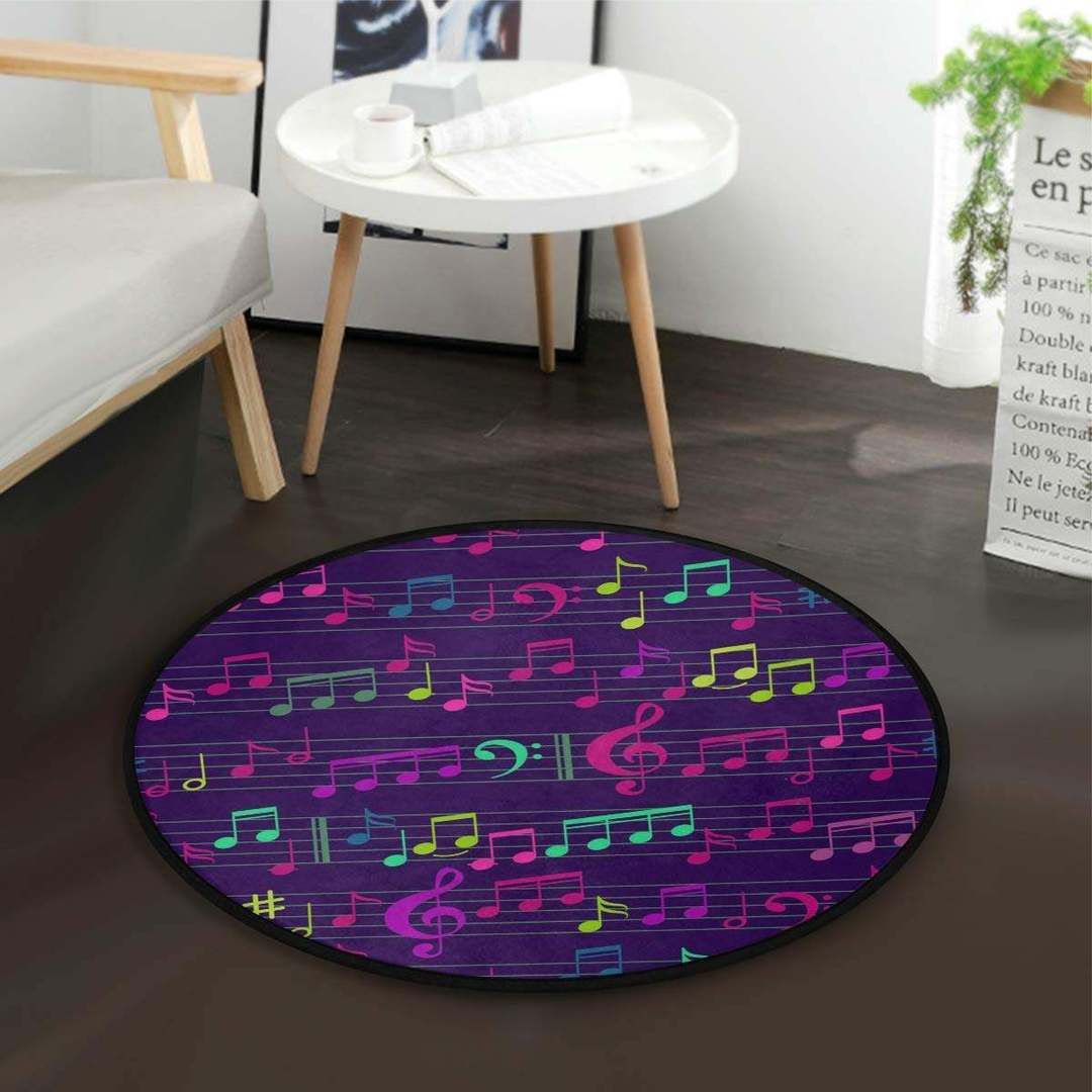 Music Note Round Carpet