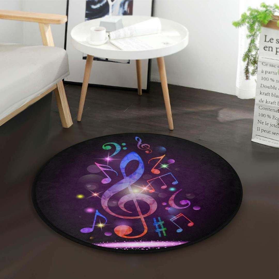 Music Note Round Carpet