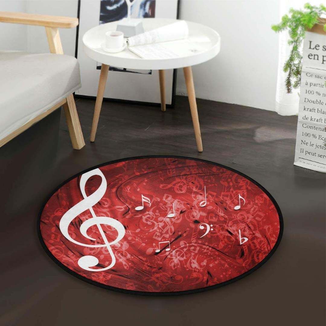 Music Note Round Carpet