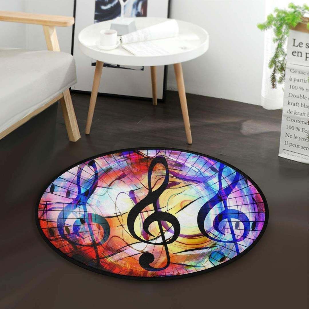 Music Note Round Carpet