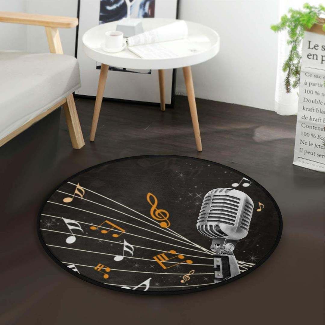 Music Note Round Carpet
