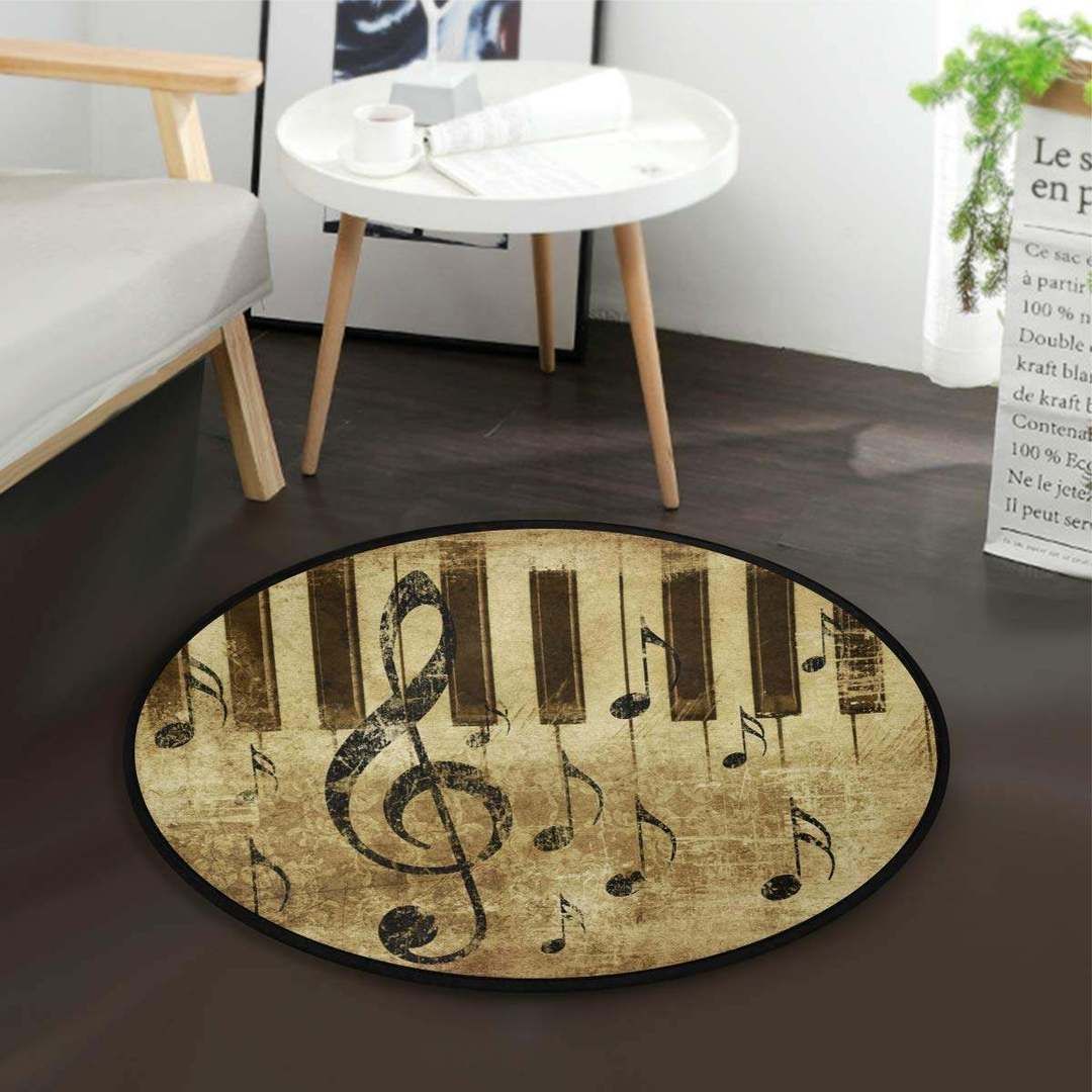Music Note Round Carpet